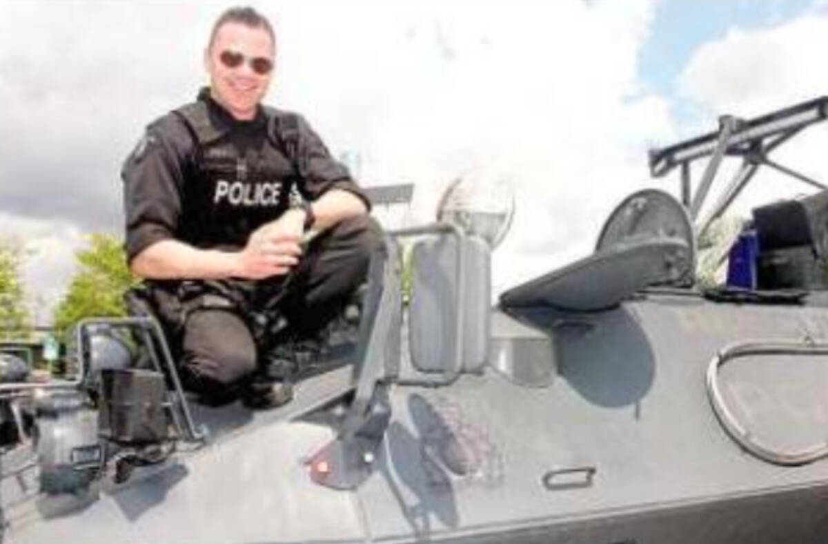 S/Sgt. Damian Volk, then a constable, was serving with the Emergency Response Team in 2012. (Black Press Media files)