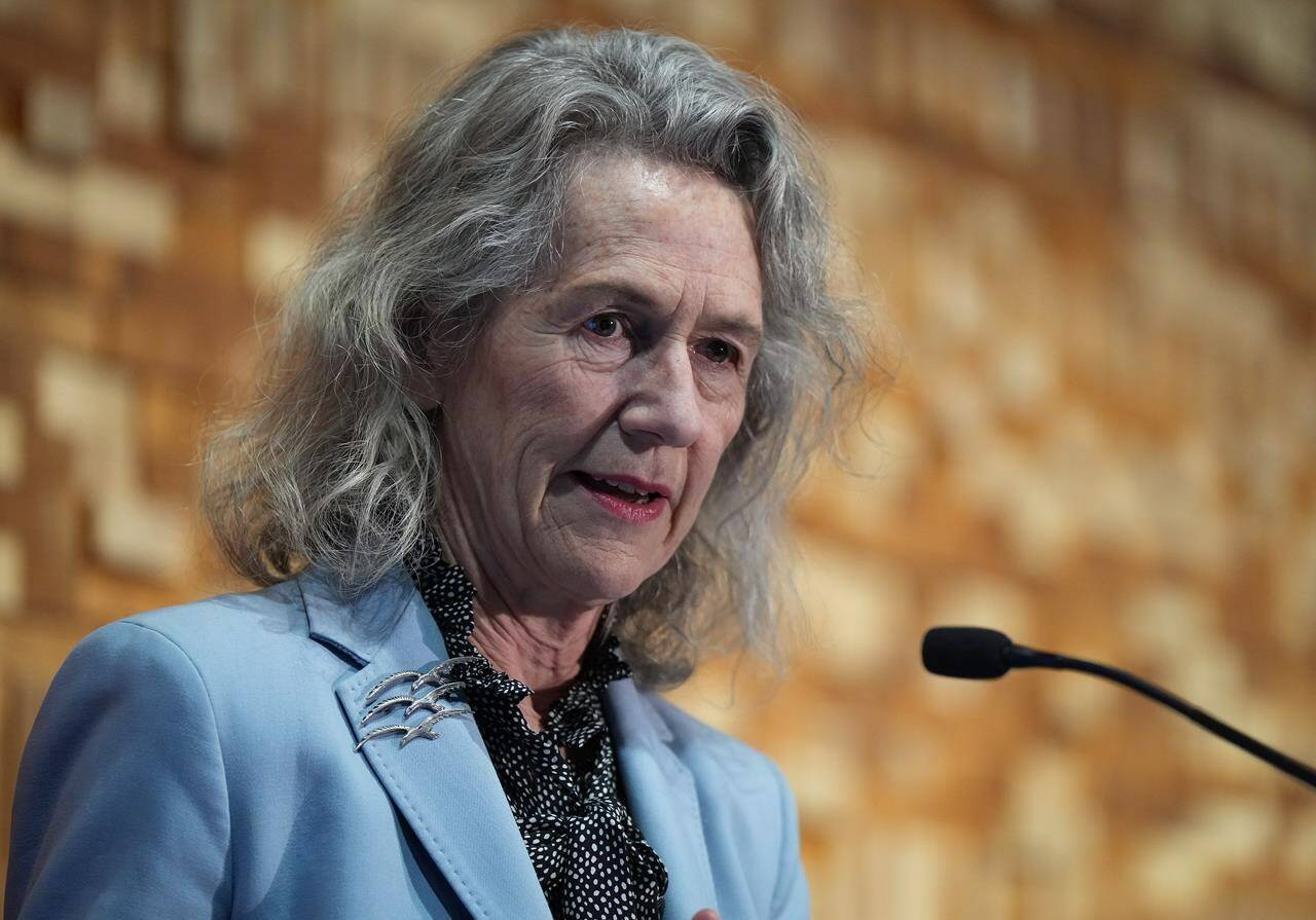 Joyce Murray, Minister of Fisheries, Oceans and the Canadian Coast Guard, speaks during an announcement in Vancouver, on February 7, 2023. The federal government is set to begin accepting proposals to spend the remaining money in a multimillion-dollar fund aimed at fighting invasive species across Canada. Fisheries Minister Joyce Murray says the $8.75-million Aquatic Invasive Species Prevention Fund is aimed at raising public awareness and working to stop the threat of non-native fresh water and marine species. THE CANADIAN PRESS/Darryl Dyck