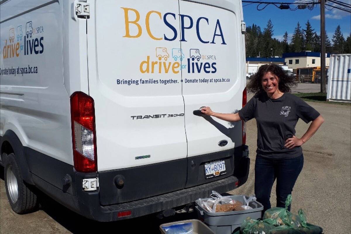 Victoria Olynik of the Shuswap SPCA pet food bank, ready to make deliveries. (BC SPCA/Contributed to Black Press Media)