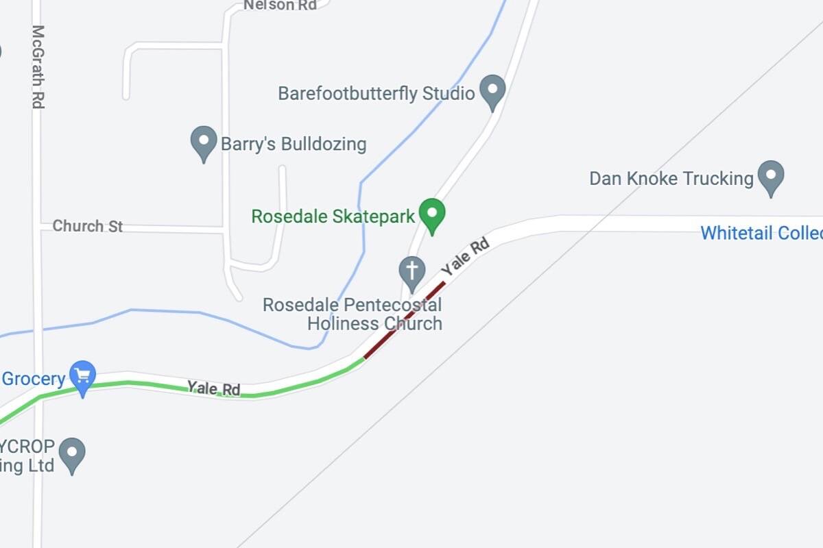 A crash along Yale Road in Rosedale has slowed traffic to a halt. Witnesses report a collision between a motorcycle and a vehicle. (Screenshot/Google Maps)