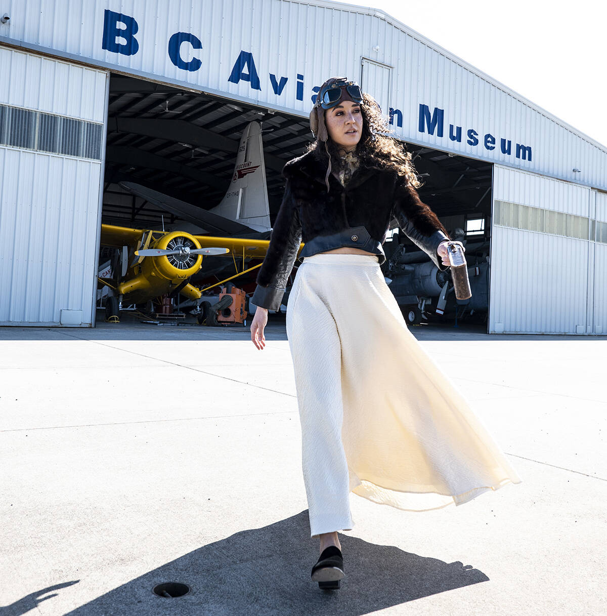 Fashion at the British Columbia Aviation Museum. Lia Crowe photography