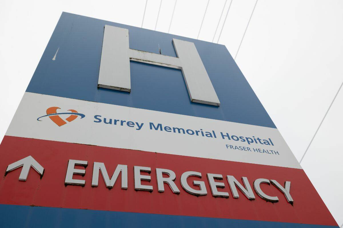 Surrey Memorial Hospital in Surrey on Saturday, Feb. 25, 2023. (Photo: Anna Burns)