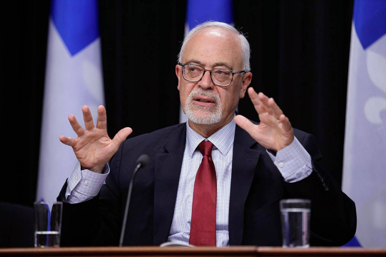 Carlos Leitao reacts to the Quebec Auditor General annual report at the National Assembly in Quebec City on Monday August 15, 2022. Former Quebec finance minister Leitao has been appointed to the Bank of Canada’s board of directors. THE CANADIAN PRESS/Francis Vachon