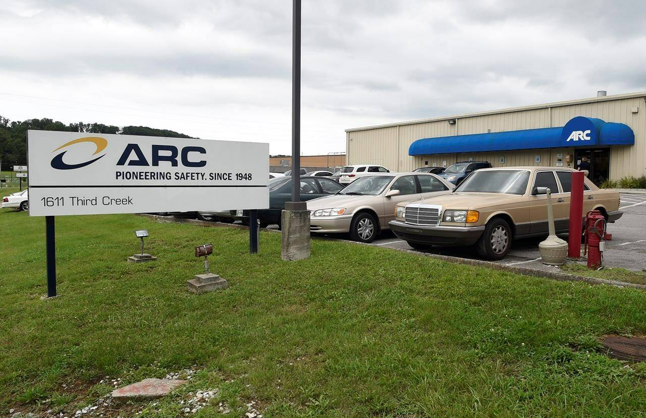 FILE -The ARC Automotive manufacturing plant is seen, July 14, 2015 in Knoxville, Tenn. The National Highway Traffic Safety Administration said Friday, May 12, 2023 that ARC Automotive Inc. of Knoxville should recall 67 million inflators in the U.S. because they could explode and hurl shrapnel. (Adam Lau/Knoxville News Sentinel via AP, File, File)