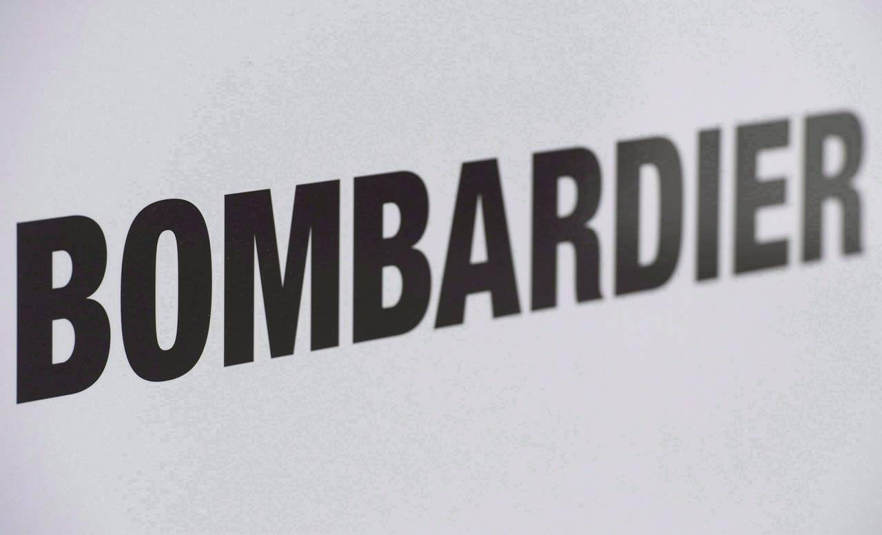 A Bombardier logo is shown at a Bombardier assembly plant in Mirabel, Que., Friday, October 26, 2018. Bombardier Inc. is taking umbrage at remarks from the head of Boeing’s defence division amid a row over the process to replace aging Canadian military planes. THE CANADIAN PRESS/Graham Hughes