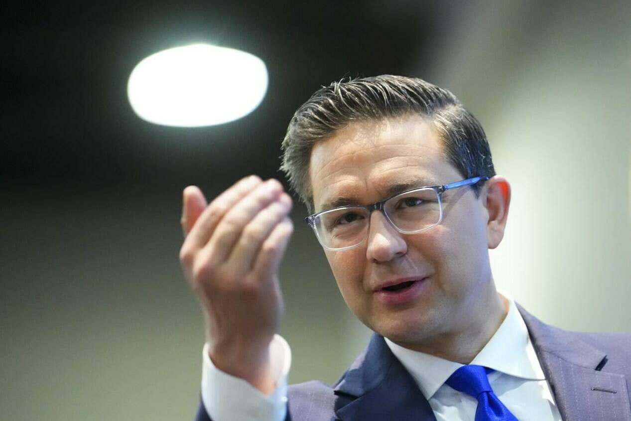 Conservative Leader Pierre Poilievre takes part in the National Prayer Breakfast in Ottawa on Tuesday, May 30, 2023. Pierre Poilievre is off to Manitoba to rally supporters in a byelection, where Maxime Bernier is hoping social conservatives send him back to Parliament. THE CANADIAN PRESS/Sean Kilpatrick