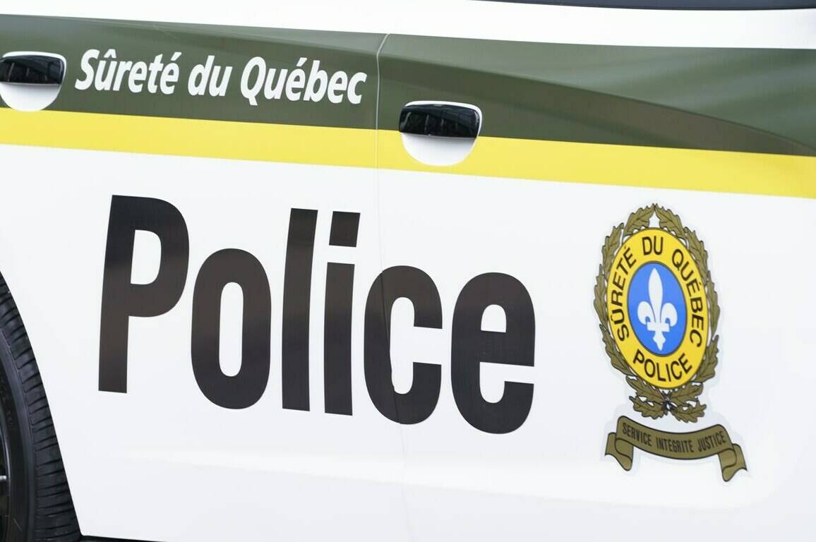 A Quebec provincial police car is seen in Montreal on Wednesday, July 22, 2020. Police say several people have been injured after a vehicle plowed into pedestrians who were walking by the side of a road in Amqui, in Quebec’s Bas-St-Laurent region. THE CANADIAN PRESS/Paul Chiasson