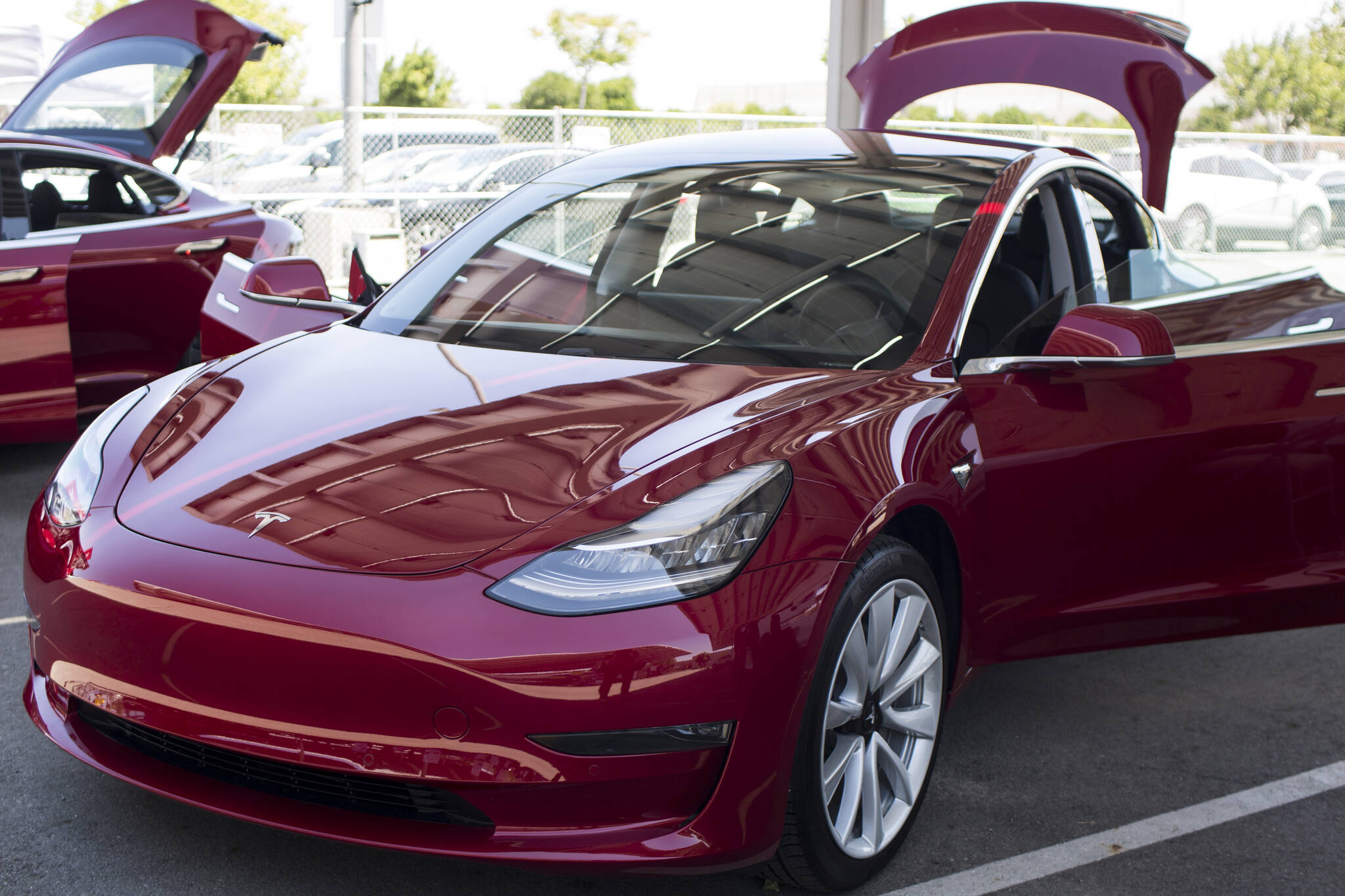 A Tesla electric vehicle owner went to court after it was damaged. Bloomberg photo by Dania Maxwell