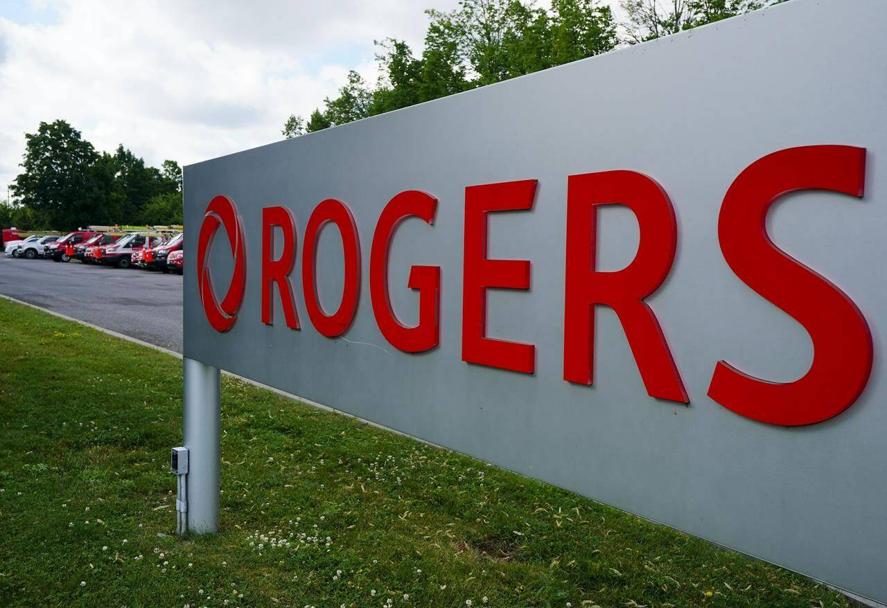 Telecommunications company Rogers Communications signage is pictured in Ottawa on Tuesday, July 12, 2022. Rogers has said it is committed to working with all carriers so they can provide service to their own customers through the network on the Toronto subway. THE CANADIAN PRESS/Sean Kilpatrick