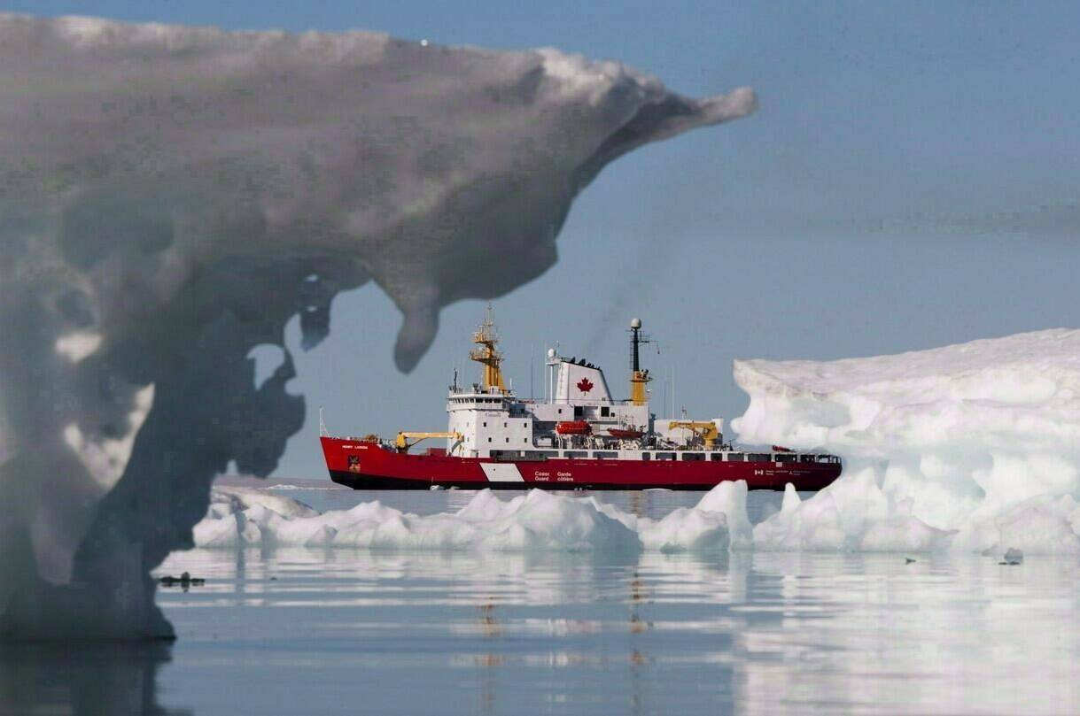 The Canadian Coast guard’s medium icebreaker Henry Larsen is seen in Allen Bay during Operation Nanook near Resolute, Nvt, Aug. 25, 2010. New research has moved up the time by which the Arctic Ocean is predicted to be free of summer ice. THE CANADIAN PRESS/Sean Kilpatrick