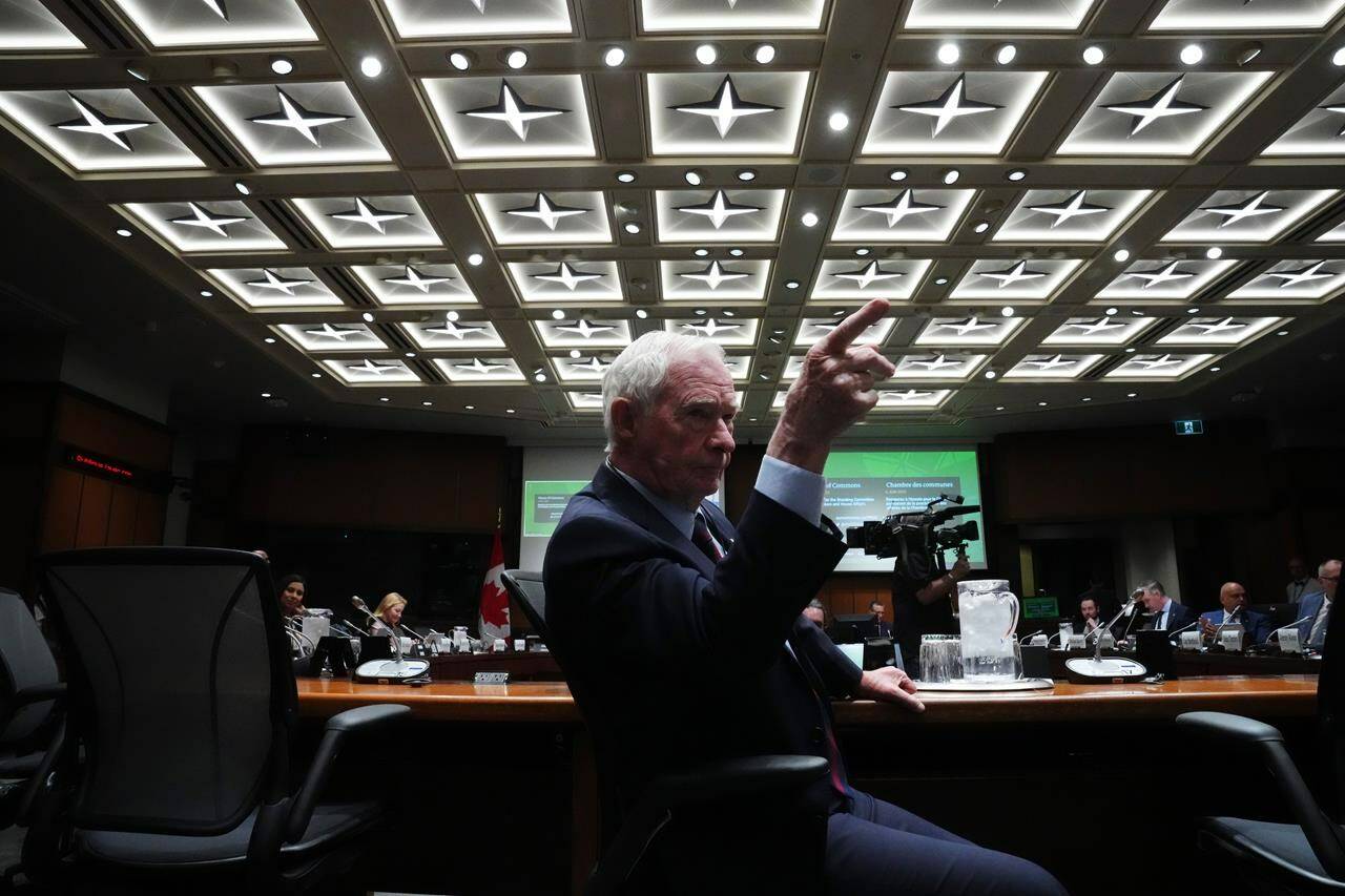 David Johnston, Independent Special Rapporteur on Foreign Interference, appears as a witness at the Procedure and House Affairs Committee in Ottawa on Tuesday, June 6, 2023. THE CANADIAN PRESS/Sean Kilpatrick