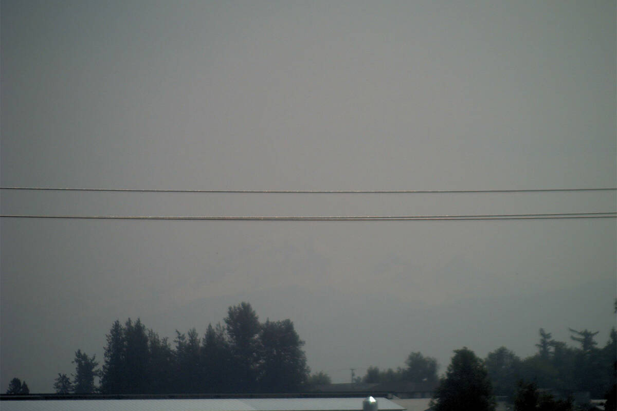 An image taken from a visual air quality monitor through Clean Air BC, of what should show a clear view of Mt. Baker in Abbotsford. (Clear Air BC website)