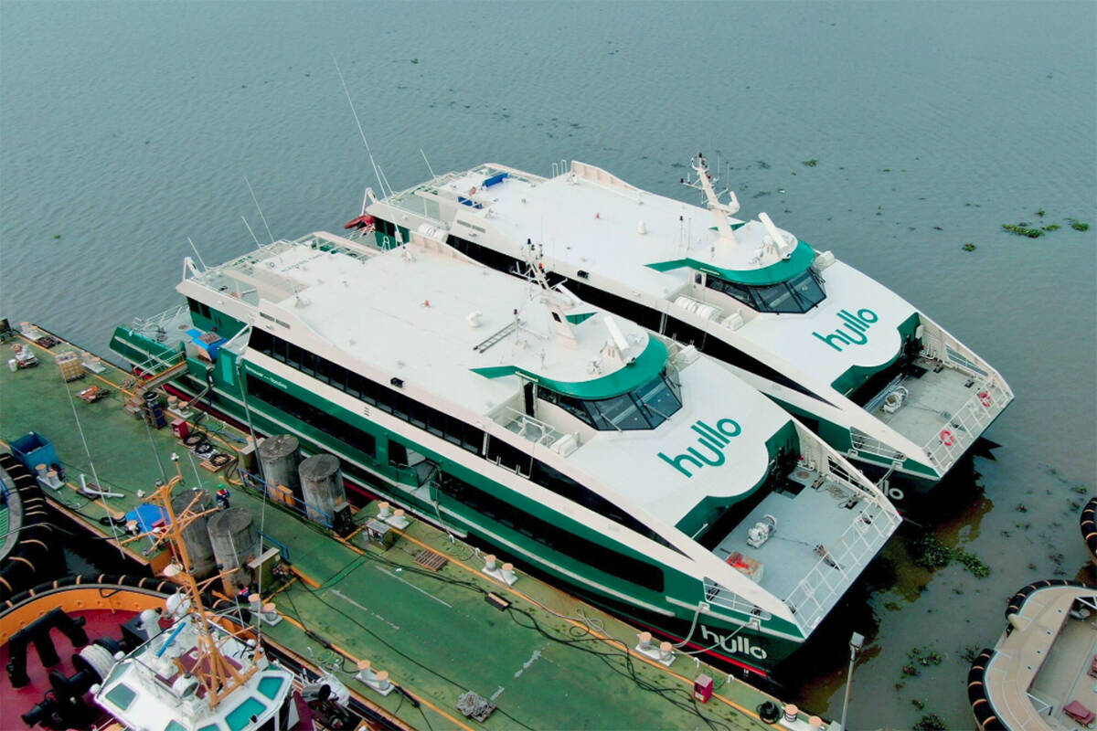 Vancouver Island Ferry Company’s Hullo vessels at the Damen Group facility in Vietnam. (CNW Group/Vancouver Island Ferry Company photo)