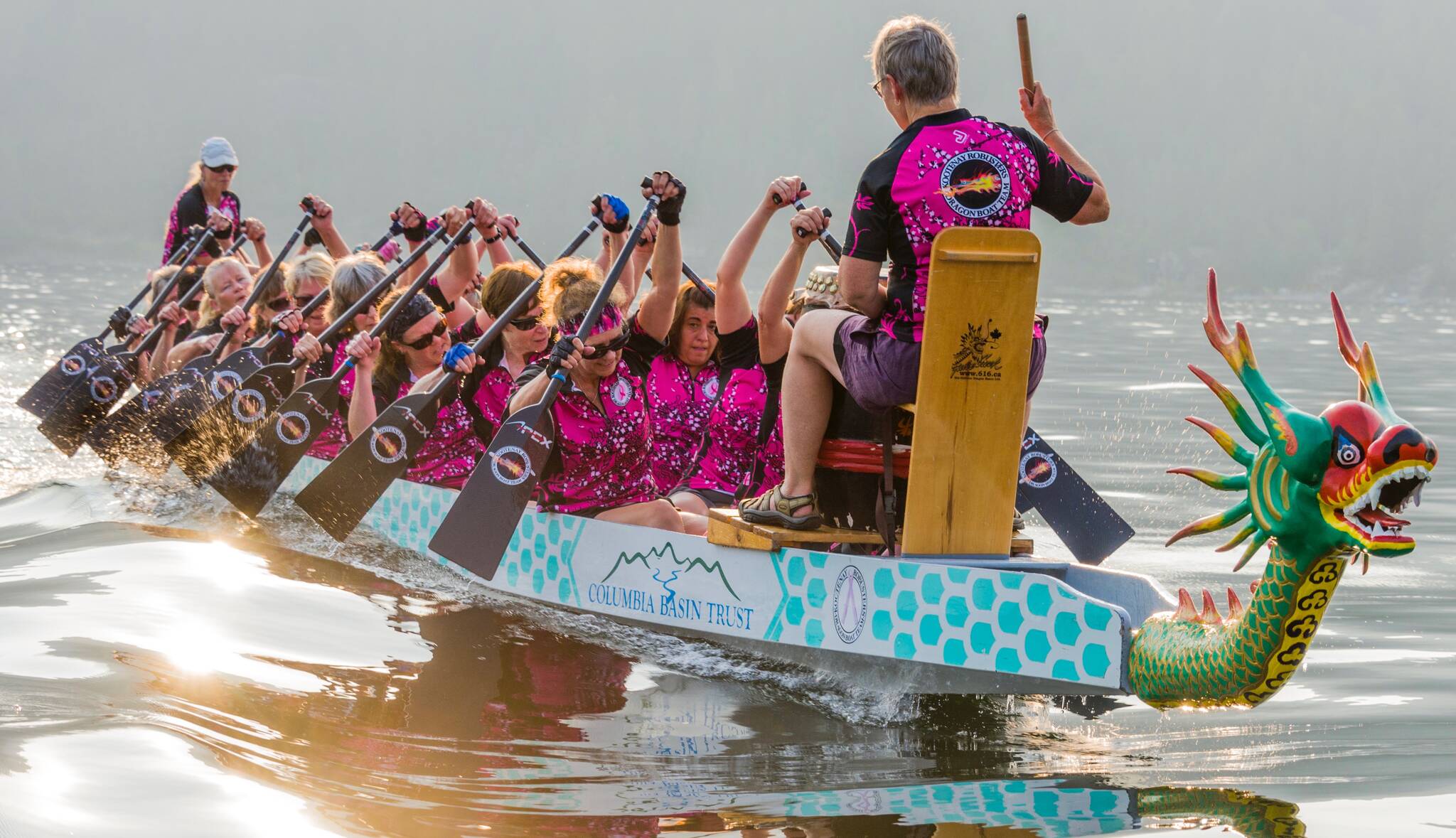 The Kootenay Robusters dragon boat team members are back on the water and recruiting new members. Wbere did dragon boating originate? (Contributed)