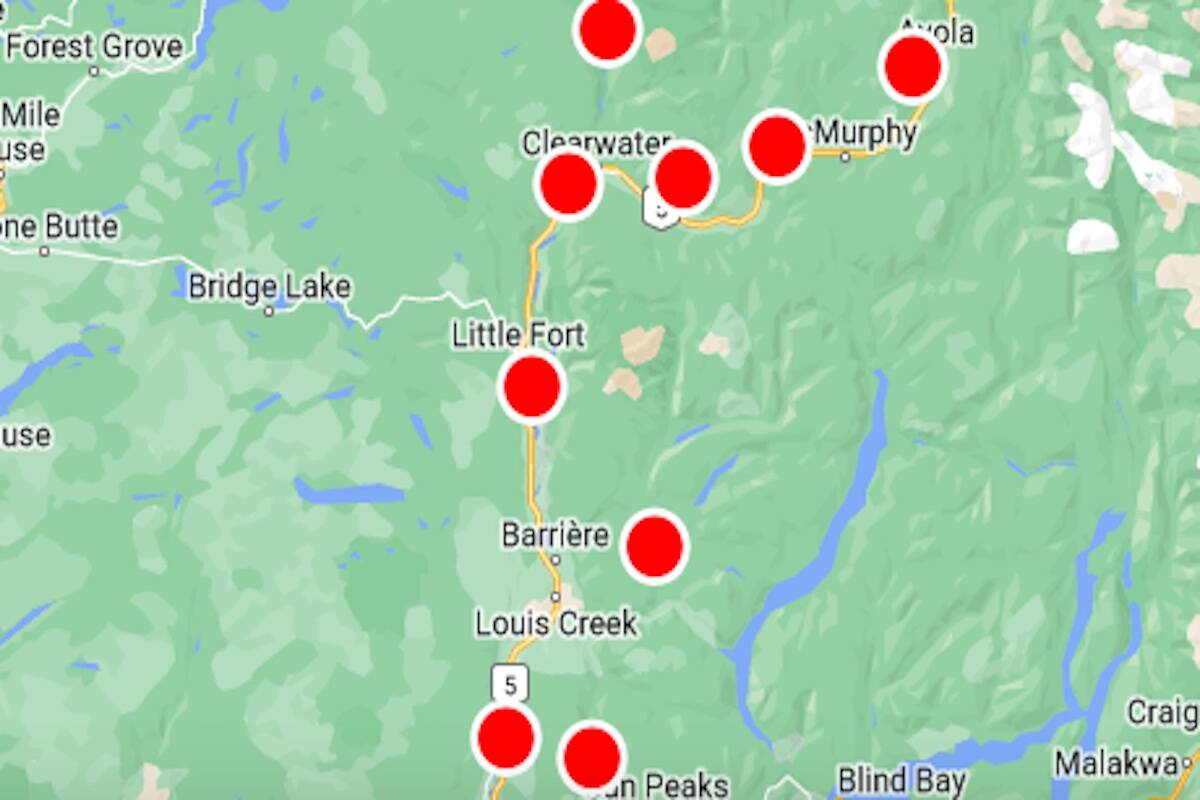 12,000 BC Hydro customers without power north of Kamloops. (BC Hydro)