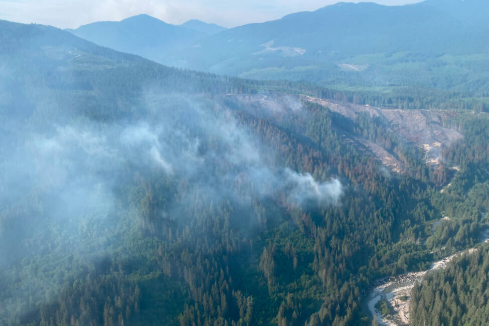 The Statlu Creek wildfire grew slightly over the course of the past few days. (Photo/B.C. Wildfire Service)