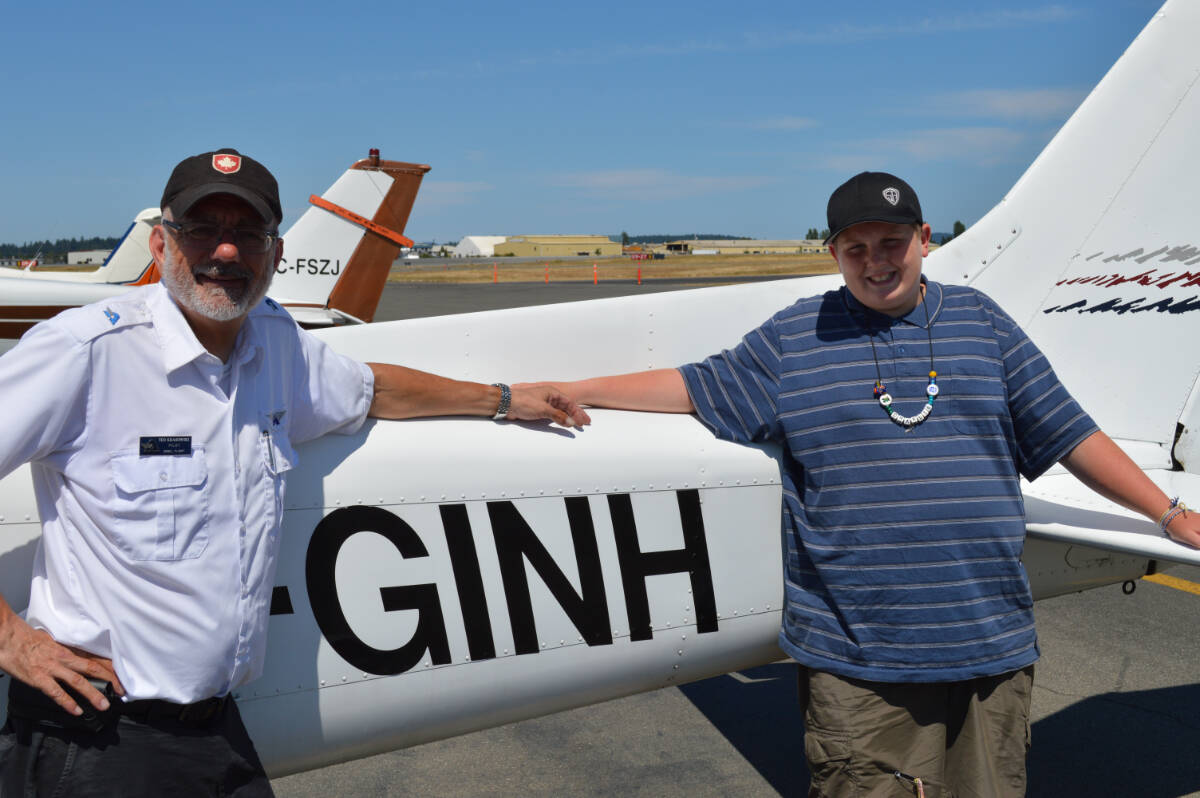 Angel Flight pilot Ted and a patient named Charlie. (Photo courtesy of Angel Flight)