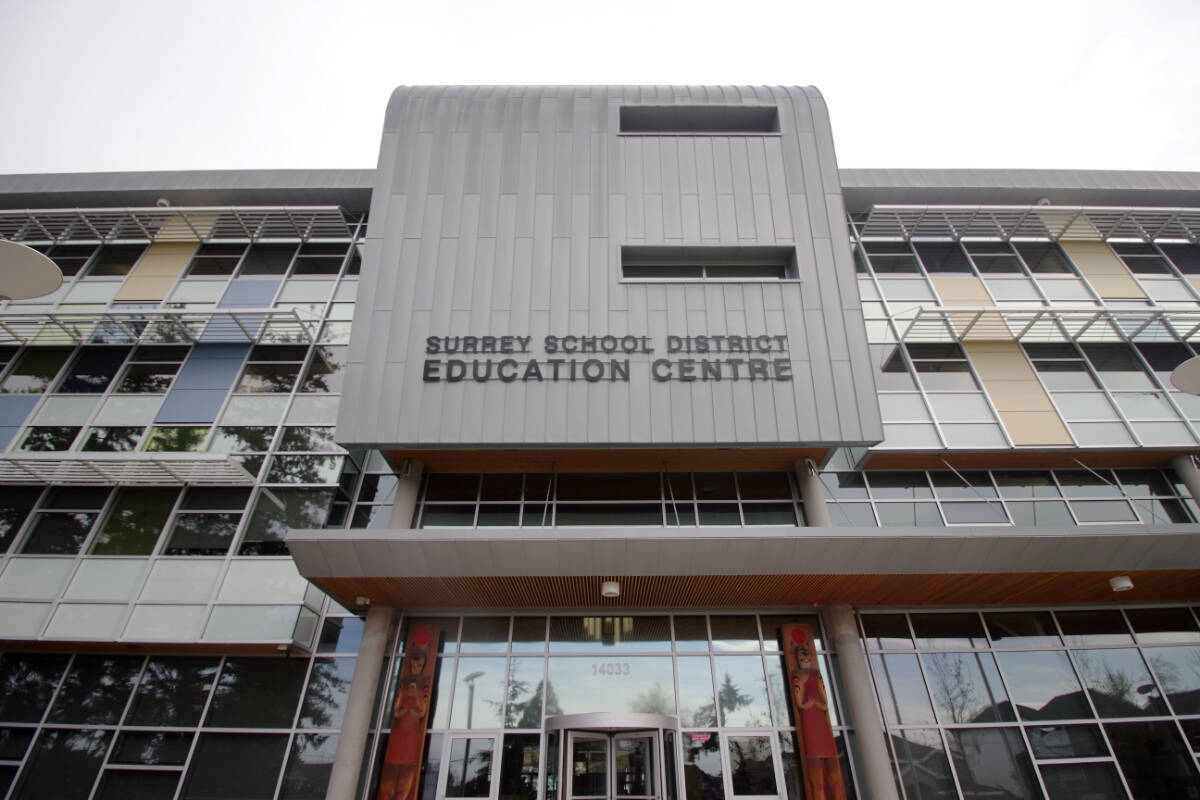 Surrey school district education centre, pictured April 13, 2022. (Photo: Lauren Collins)
