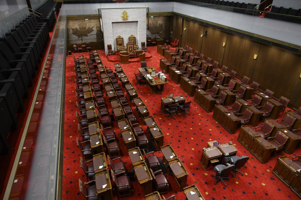 The Senate of Canada building and Senate Chamber are pictured in Ottawa on Monday, Feb. 18, 2019. The Senate has passed a bill intended to unblock Canadian aid in Afghanistan without amendment. THE CANADIAN PRESS/Sean Kilpatrick
