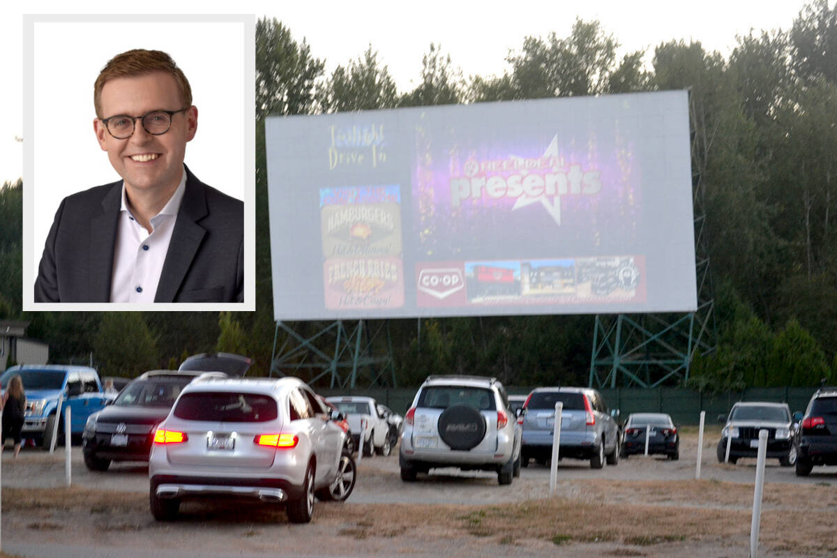 Langley Mayor Eric Woodward (inset) said it may still be possible to avert the closure of Aldergrove’s Twilight Drive-in and he has asked city staff to look into the matter. (Langley Advance Times files)