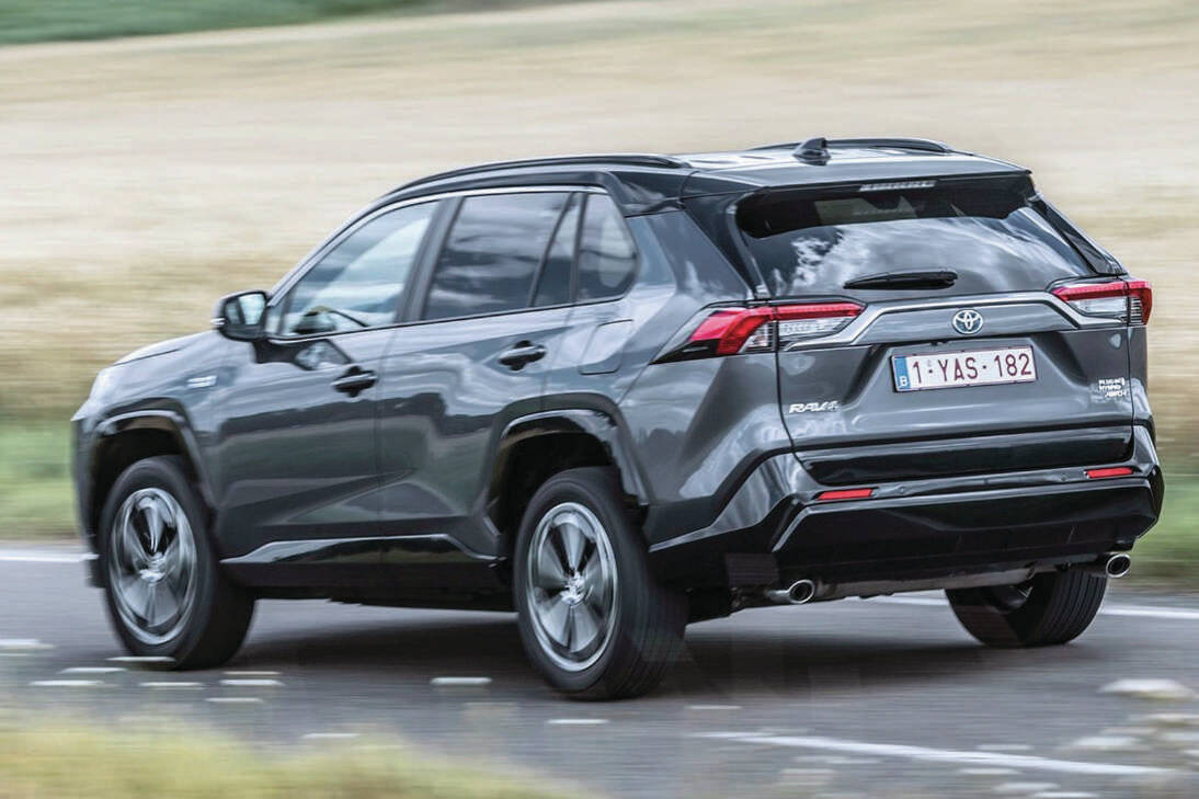 The RAV4 Prime makes 302 horsepower compared with the Outlander PHEV’s 248. In EV mode, the Prime is rated at 2.5 l/100 km equivalency versus the PHEV’s 3.6. That’s with full battery packs. PHOTO: TOYOTA