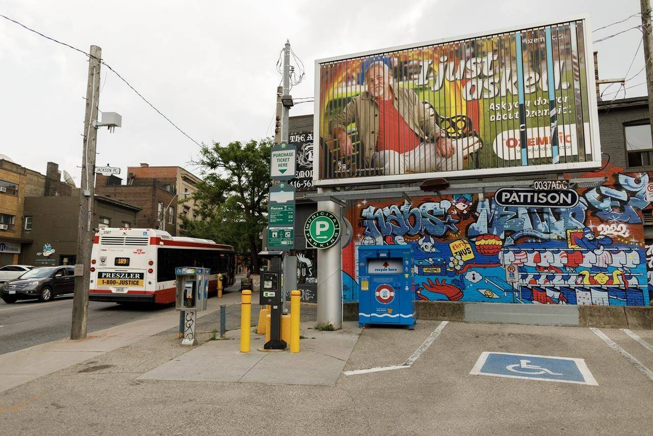 An advertisement for Ozempic is seen on a billboard in Toronto on Friday, June 16, 2023. THE CANADIAN PRESS/Cole Burston