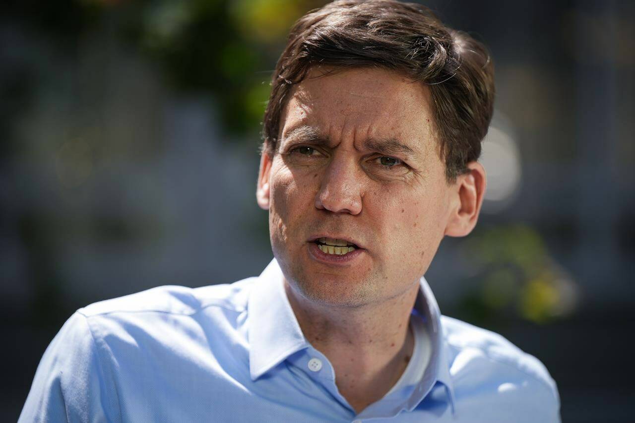 B.C. Premier David Eby speaks during a news conference in Richmond, B.C., on Thursday, June 22, 2023. Infrastructure is taking centre stage as Canada’s western premiers meet in Whistler today. THE CANADIAN PRESS/Darryl Dyck