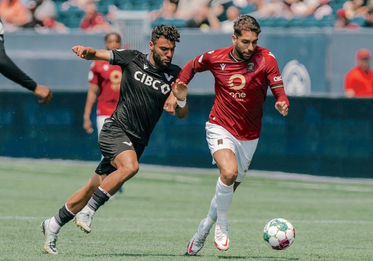 Valour FC downed a depleted Vancouver 1-0 at IG Field in Winnipeg on Sunday June 25. Injuries and suspensions were a problem for Vancouver. (CPL/Special to Langley Advance Times)