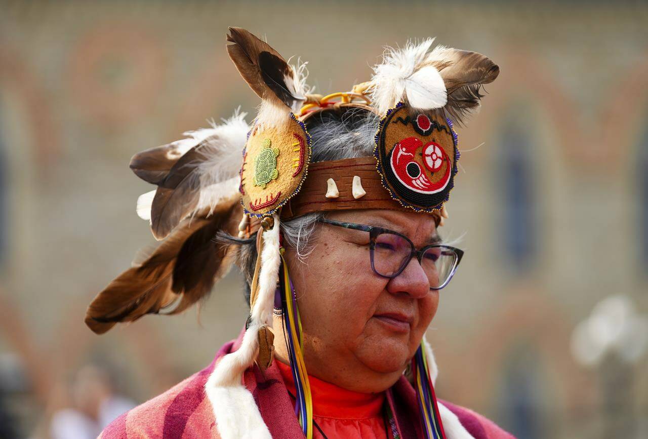 AFN National Chief RoseAnne Archibald attends a commemorative ceremony on Parliament Hill in Ottawa on Wednesday, June 21, 2023. She has been removed from her position following a vote at a special chiefs assembly. THE CANADIAN PRESS/Sean Kilpatrick