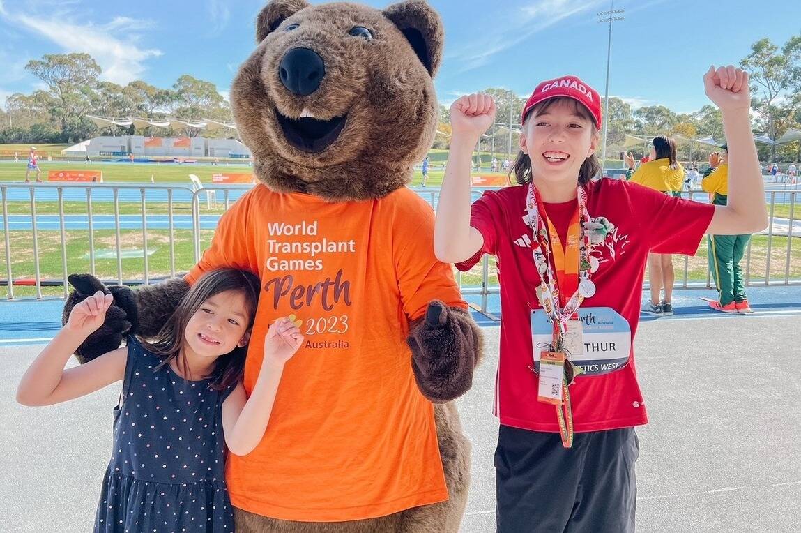 Addison McArthur and her sister, Charlie, at the World Transplant Games in Perth, Australia. (Kari Kylo/Contributed to Black Press Media)