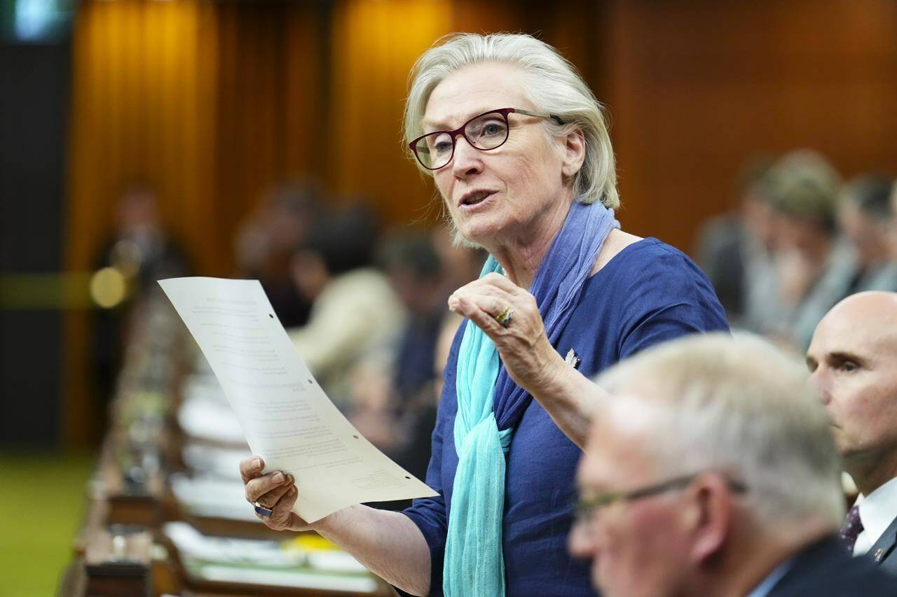 Minister of Mental Health and Addictions and Associate Minister of Health Carolyn Bennett rises during question period in the House of Commons on Parliament Hill in Ottawa on Thursday, June 1, 2023. Dozens of community and Indigenous groups across Western Canada will share $20 million in federal funding to boost their drug awareness, treatment, rehabilitation and mental-health services. THE CANADIAN PRESS/Sean Kilpatrick
