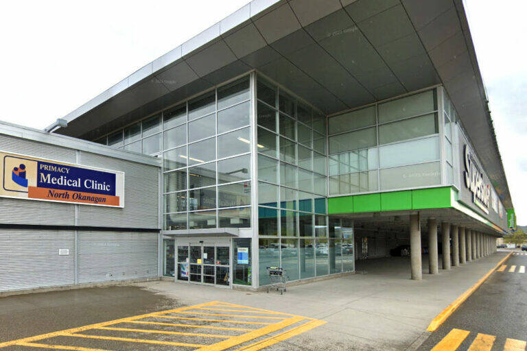 The Primacy North Okanagan Medical Clinic in the Vernon Superstore is closing doors Sept. 30, 2023. (Google Street View)
