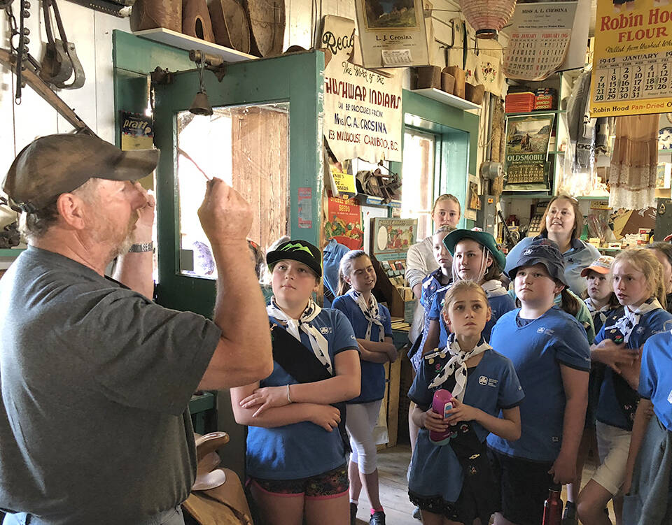 In 2018 Roger Patenaude, owner of the historic 153 Mile Store, gave local Girl Guides a tour of the store. (Angie Mindus file photo)