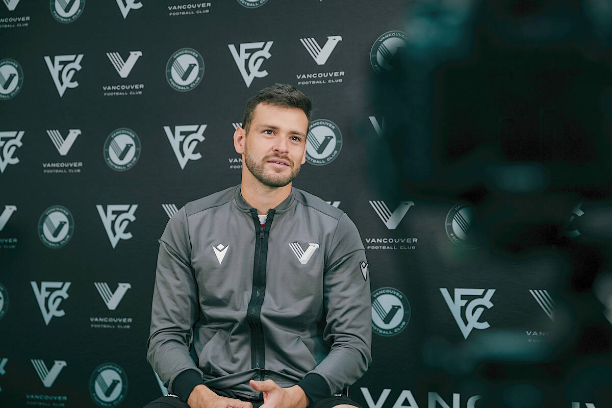 High-scoring forward Alejandro Diaz has returned to B.C. to play for Vancouver FC, the team announced Tuesday, July 11. (Beau Chevalier/Vancouver FC/Special to Langley Advance Times).
