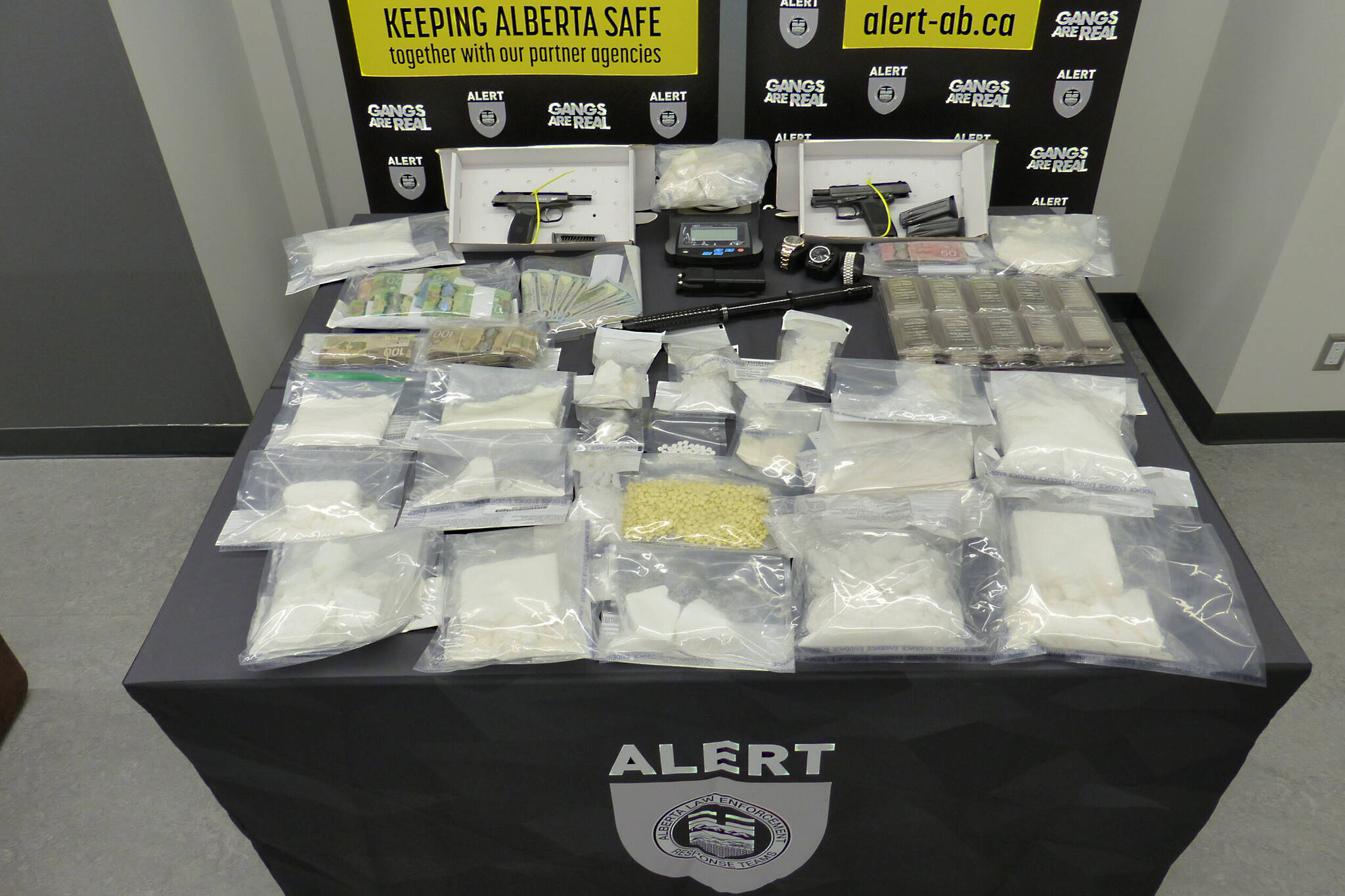 Six people are facing charges after a drug-trafficking investigation that began two years ago and spanned B.C. and Alberta. Included in the investigation was more than $500,000 worth of drugs and cash. (ALERT)