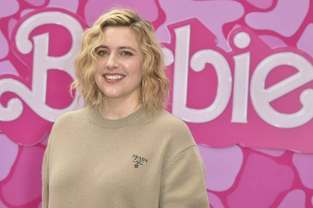 Greta Gerwig arrives at a photo call for “Barbie,” Sunday, June 25, 2023, at the Four Seasons Hotel in Los Angeles. (Photo by Jordan Strauss/Invision/AP)