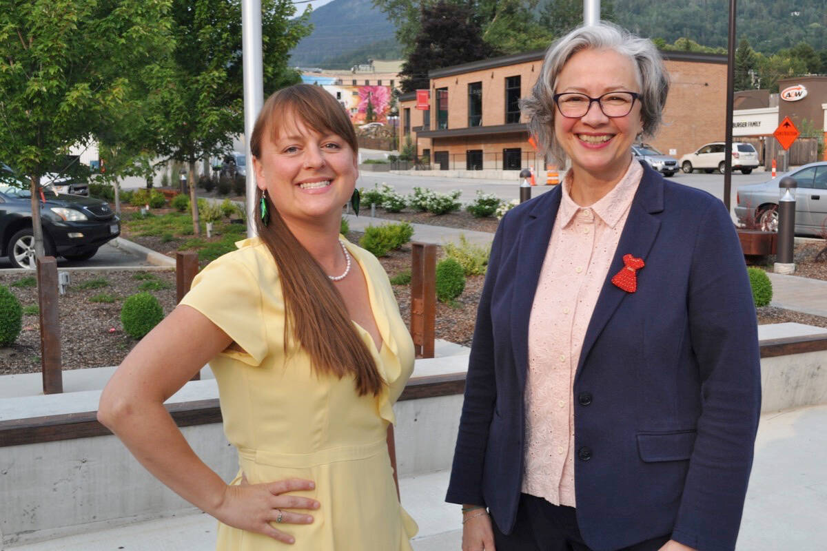 Nelson-Creston MLA Brittny Anderson (left) and Jennifer Whiteside, B.C. Minister of Mental Health and Addictions. Whiteside was in Nelson on July 13 for a series of community meetings. Photo: Tyler Harper