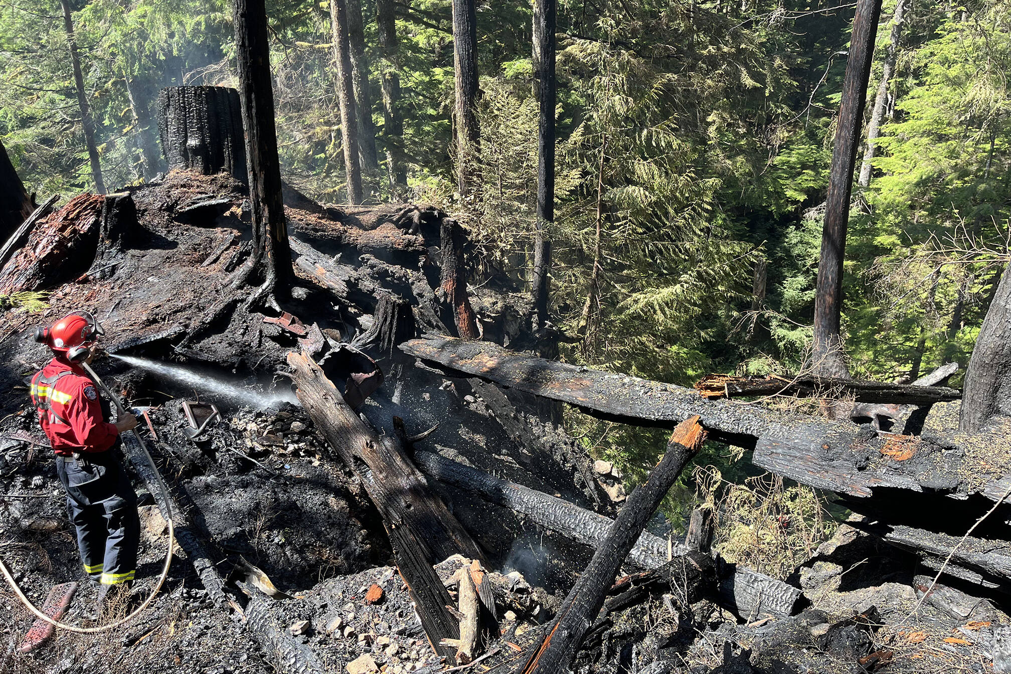 Metro Vancouver Regional District says the fire that broke out Wednesday evening (July 12, 2023) in the Lower Seymour Conservation Reserve is now held. (Metro Vancouver Regional District)