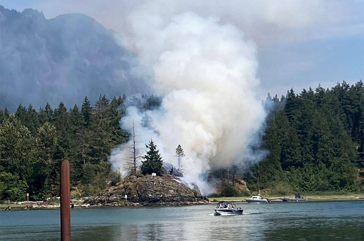 The Grant Narrows Fire at Pitt Lake is under control. (BC Wildfire Service/Special to The News)