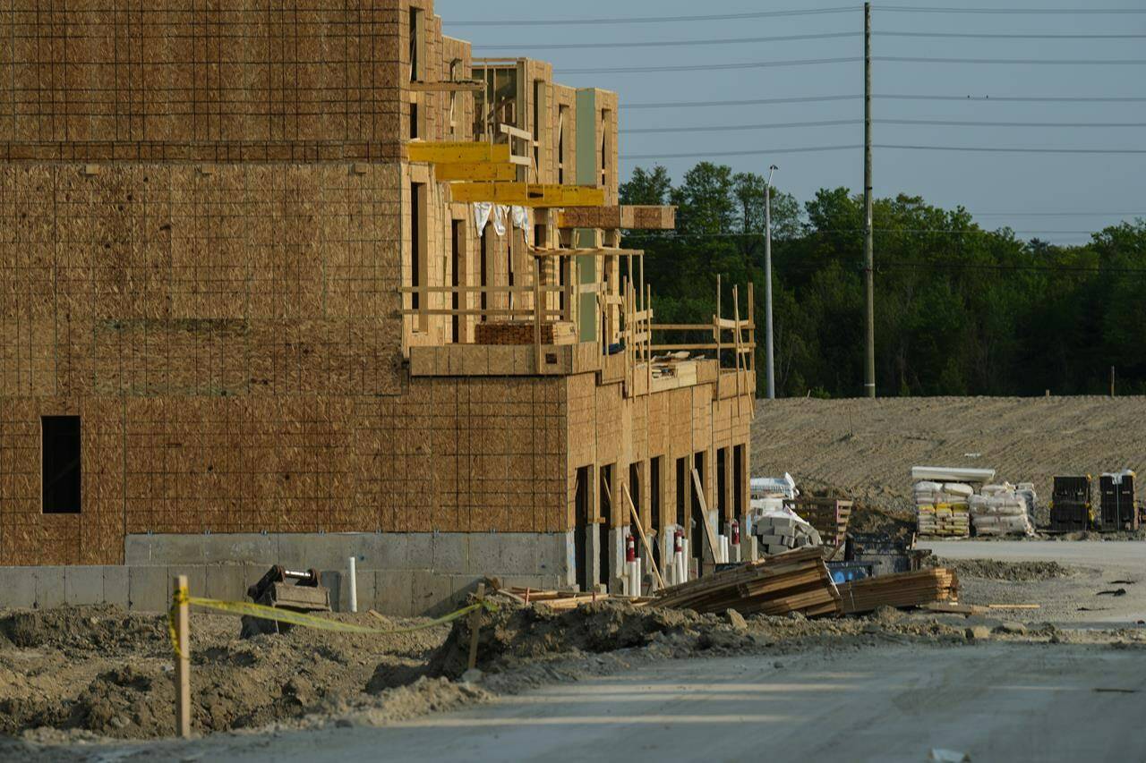 A new housing development is constructed in Toronto on May 15, 2023, THE CANADIAN PRESS/Chris Young