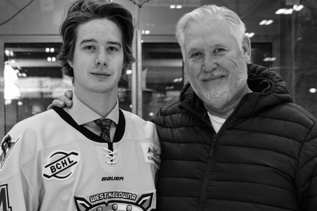 Former West Kelowna Warrior and Nanaimo Clipper Skyler Cameron (left) is financial help after both his parents died within weeks of each other earlier this year. (Skyler Cameron/Facebook)