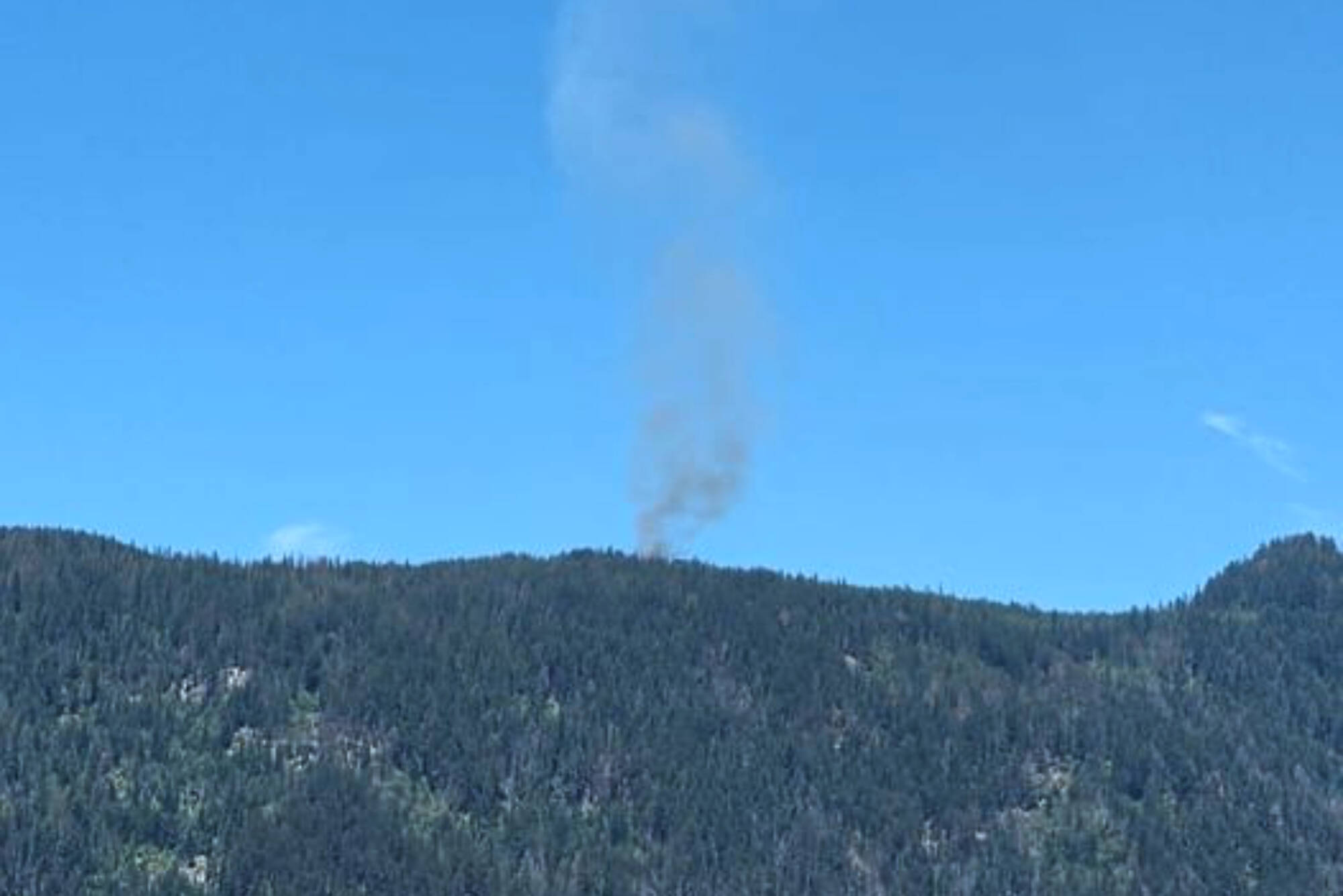 BC Wildfire Crews are responding to the Annis FSR fire discovered southwest of Sicamous Wednesday, July 19, 2023. (CSRD photo)