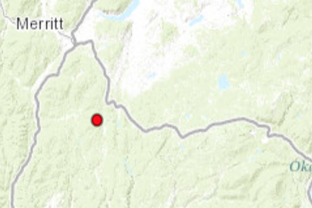 A new wildfire has been discovered close to the Okanagan Connector and Merritt-Princeton Highway intersection. (BC Wildfire Services)