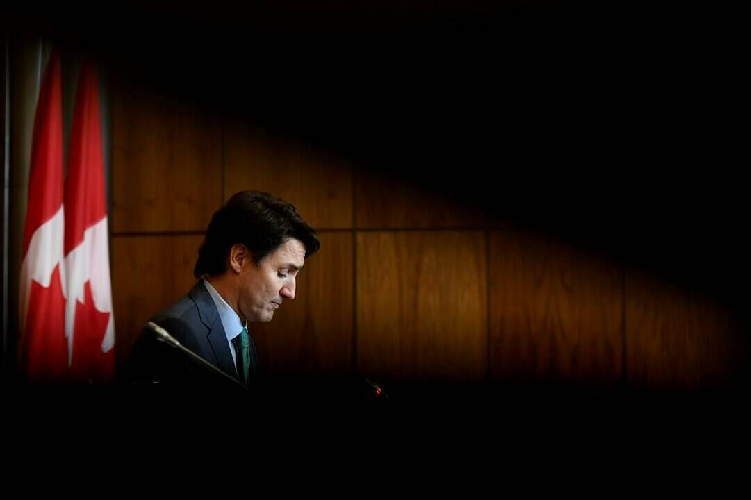 Prime Minister Justin Trudeau participates in a news conference on the COVID-19 pandemic in Ottawa, on January 5, 2022. THE CANADIAN PRESS/Justin Tang