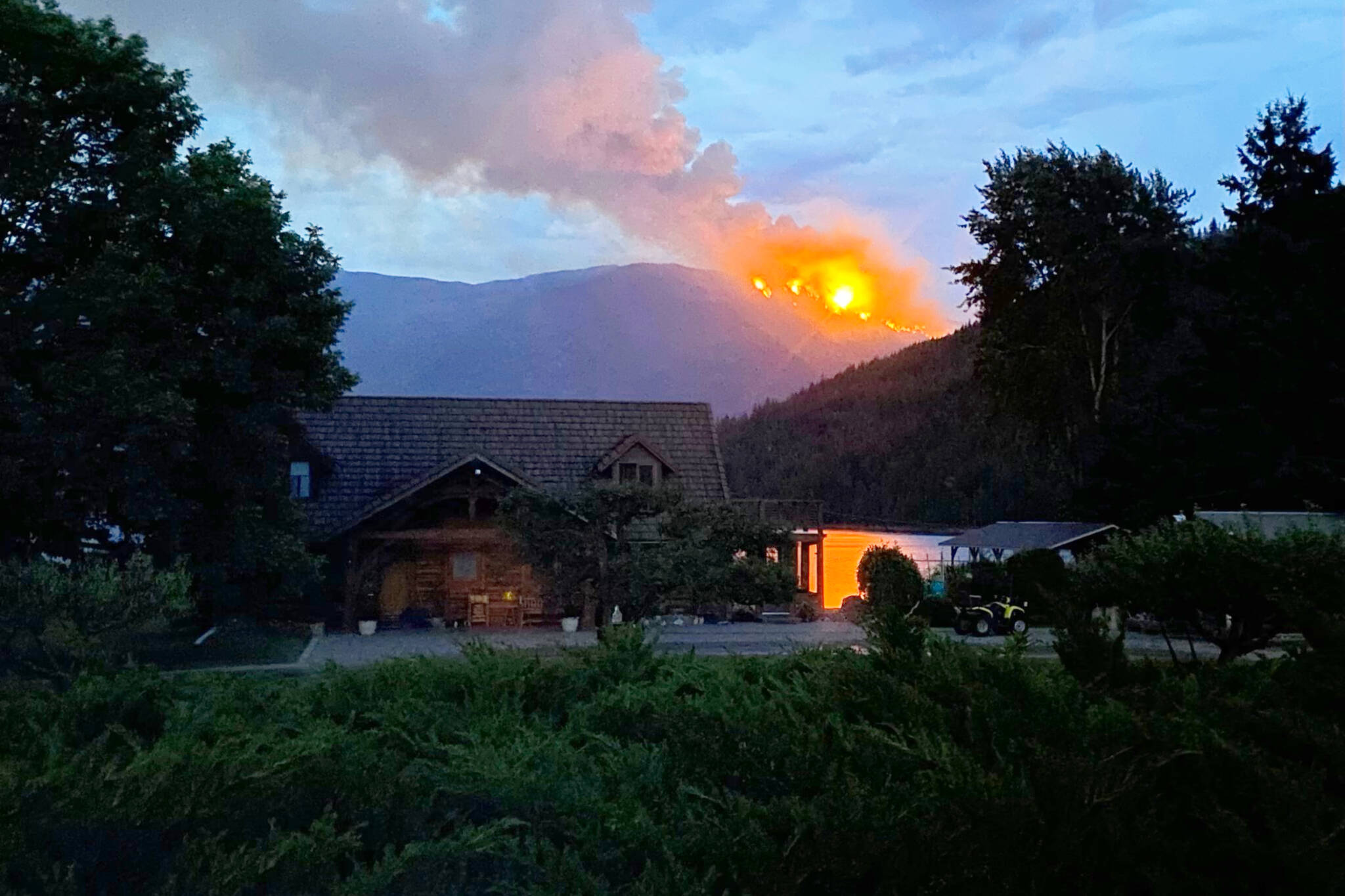 The East Adams Lake wildfire in the Shuswap was estimated to be 210 hectares in size as of Friday, July 21, 2023. (CSRD image)