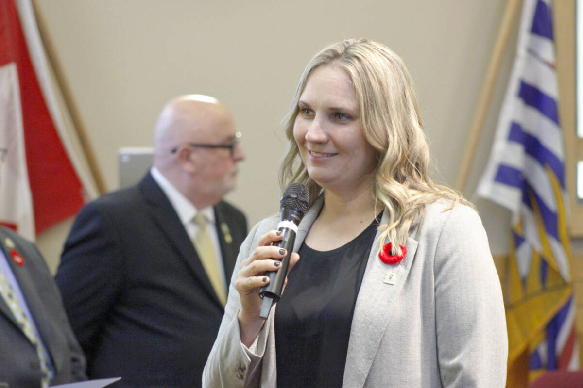 Councillor Alison Evans spoke at length about the city’s decision to ban open drug use in parks and facilities, and on trails and dikes. (Brandon Tucker/The News)