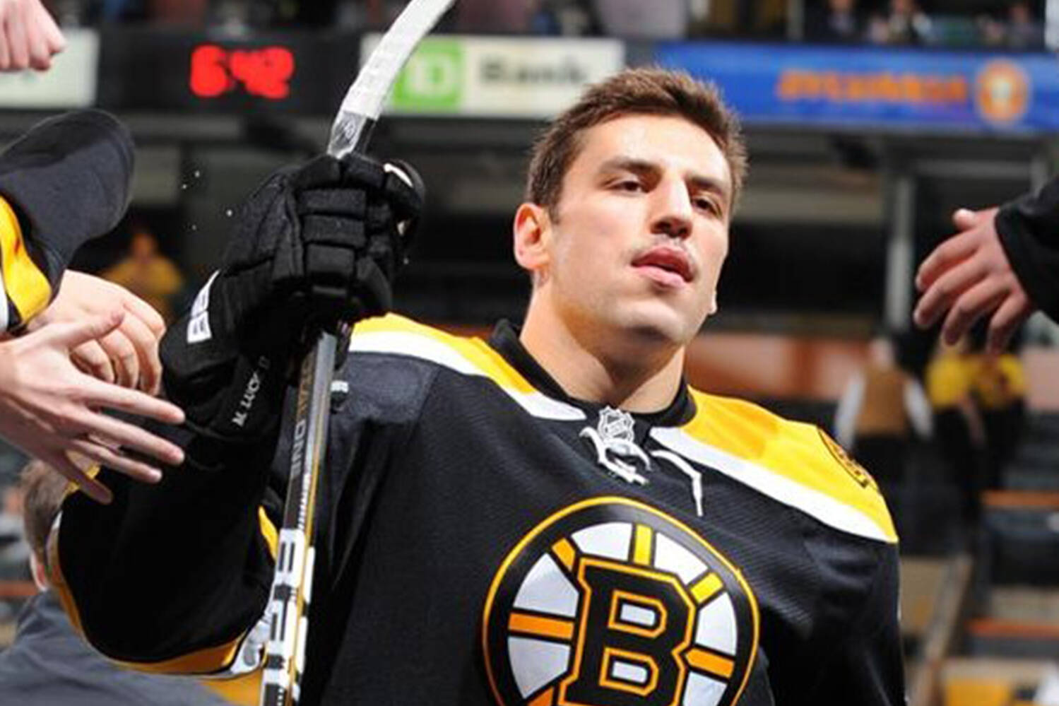 Milan Lucic during his first stint as Bruin from 2007-2015. NHL.com photo