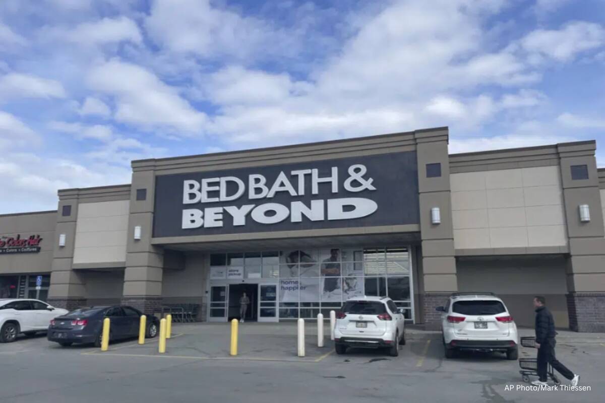 The entrance to a Bed Bath & Beyond store is seen in Anchorage, Alaska. (AP Photo/Mark Thiessen)