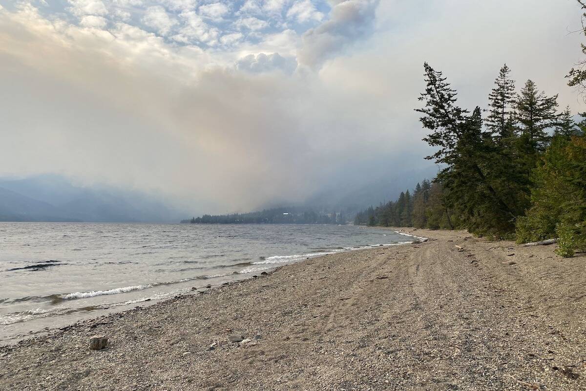 An image of the Lower East Adams Lake Fire from late afternoon on Aug.2. (CSRD)