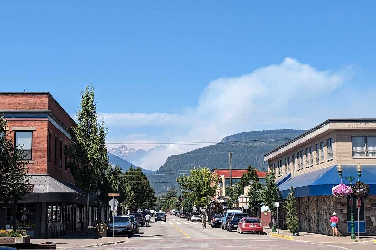 Smoke from the Hiren Creek Wildfire as seen from town. (Josh Piercey/Revelstoke Review)